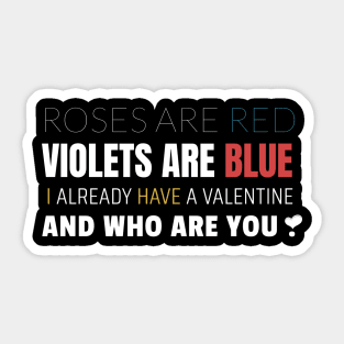 Roses and Violets Poem Funny Non Sinciere Sticker